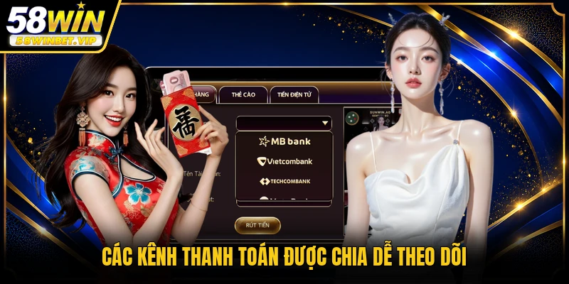 Các kênh thanh toán được chia dễ theo dõi